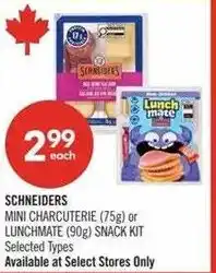 Shoppers Drug Mart Schneiders mini charcuterie or lunchmate snack kit offer