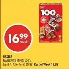 Shoppers Drug Mart Nestle favourite minis 100's offer
