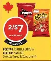 Shoppers Drug Mart Doritos tortilla chips or cheetos snacks offer