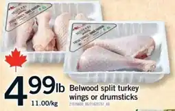 Fortinos Belwood split turkey wings or drumsticks offer