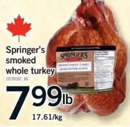 Fortinos Springer's smoked whole turkey offer