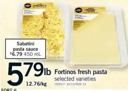 Fortinos Fortinos fresh pasta offer
