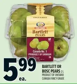 Metro Bartlett or Bosc pears offer