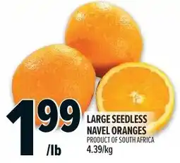 Metro Large seedless navel oranges offer