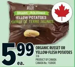 Metro organic russet or yellow-flesh potatoes offer