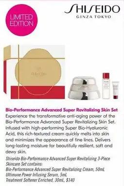 Shoppers Drug Mart Shiseido Bio-Performance Advanced Super Revitalizing 3-Piece Skincare Set offer