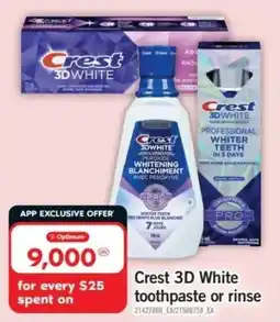 Fortinos Crest 3d white toothpaste or rinse offer