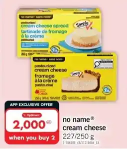 Fortinos No Name cream cheese offer