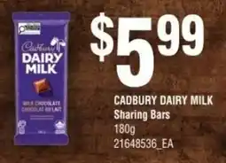 Fortinos Cadbury dairy milk sharing bars offer