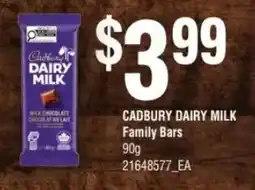 Fortinos Cadbury dairy milk family bars offer