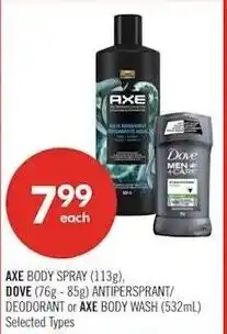 Shoppers Drug Mart Axe body spray offer