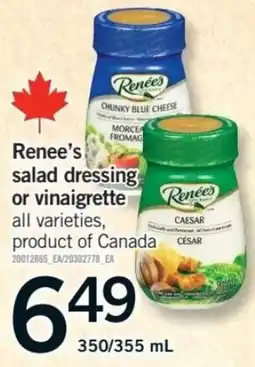 Fortinos Renee's salad dressing or vinaigrette offer