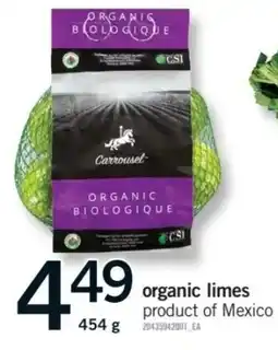 Fortinos Carrousel organic limes offer