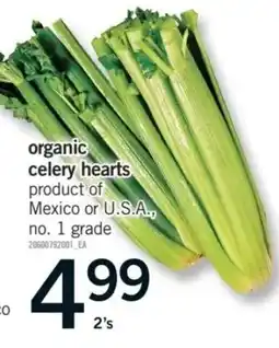 Fortinos organic celery hearts offer