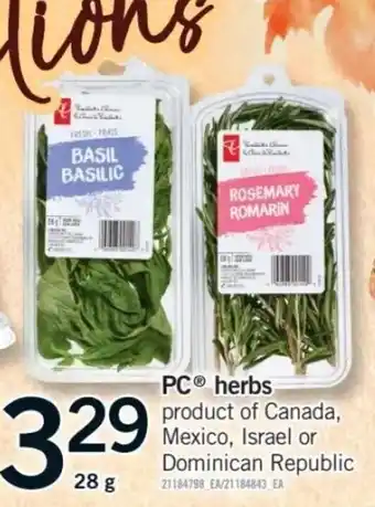 Fortinos PC herbs offer