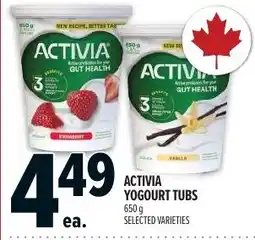Metro Activia yogourt tubs offer