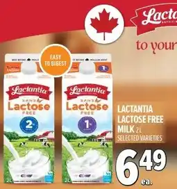 Metro Lactantia lactose free milk offer