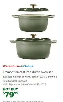 Costco Tramontina cast iron dutch oven set offer