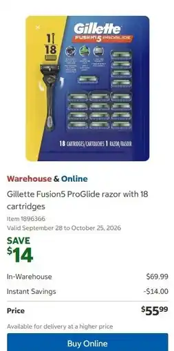 Costco Gillette Fusion5 ProGlide razor offer