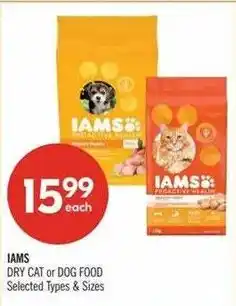 Shoppers Drug Mart Iams dry cat or dog food offer