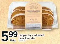 Fortinos Simple Joy iced sliced pumpkin cake offer