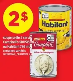 Maxi Campbell's soup ready to serve or Habitat soup offer