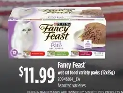 Fortinos Fancy Feast wet cat food variety packs offer