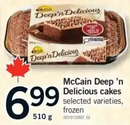 Fortinos McCain Deep 'n Delicious cakes offer