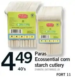 Fortinos Paras Ecosential corn starch cutlery offer