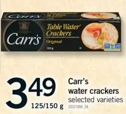 Fortinos Carr's water crackers offer