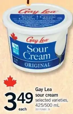 Fortinos Gay Lea sour cream offer