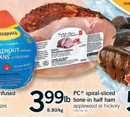 Fortinos PC spiral-sliced bone-in half ham offer