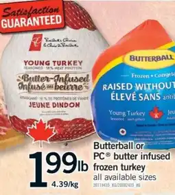 Fortinos Butterball or PC butter infused frozen turkey offer