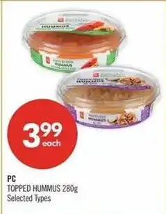 Shoppers Drug Mart PC Topped Hummus offer