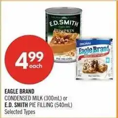 Shoppers Drug Mart Eagle Brand condensed milk or E.D. Smith pie filling offer