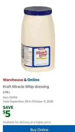 Costco Kraft miracle whip dressing offer