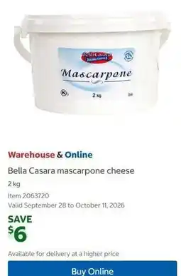 Costco Bella Casara mascarpone cheese offer