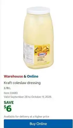 Costco Kraft coleslaw dressing offer