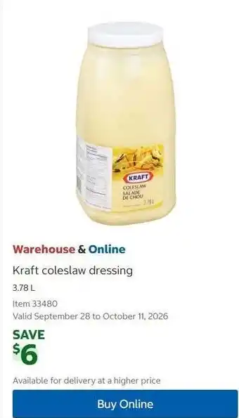 Kraft coleslaw dressing