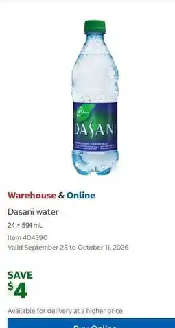 Costco Dasani water offer