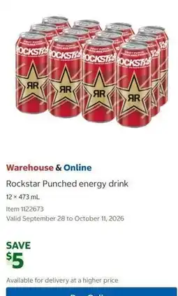 Costco Rockstar Punched energy drink offer