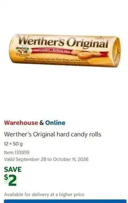 Costco Werther's Original hard candy rolls offer