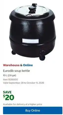 Costco Eurodib soup kettle offer
