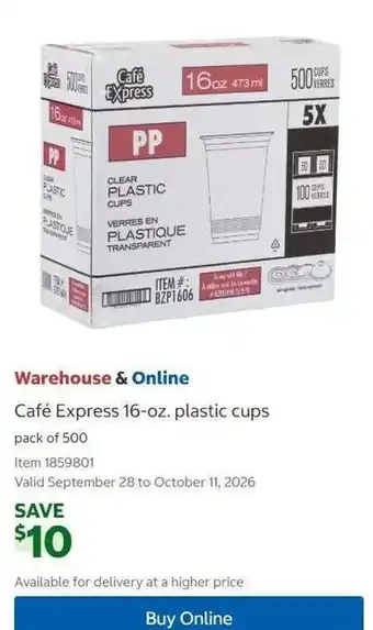 Cafe Express plastic cups