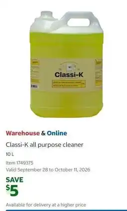 Costco Classi-K all purpose cleaner offer