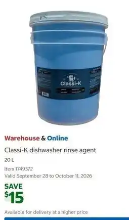 Costco Classi-K dishwasher rinse agent offer
