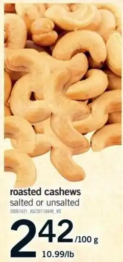 Fortinos roasted cashews offer