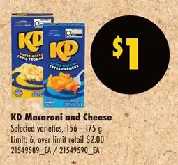 No Frills KD Macaroni and Cheese offer