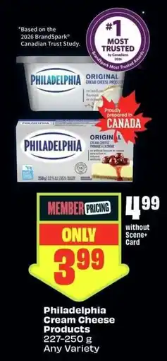 FreshCo Philadelphia cream cheese products offer