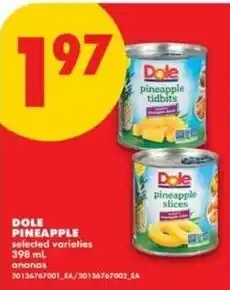 No Frills dole pineapple selected varieties offer